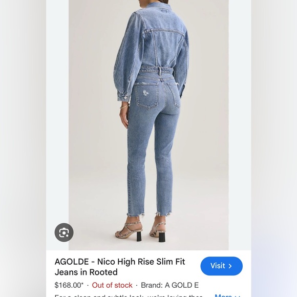 Agolde Nico High Rise Slim Fit colorway is Rooted size 24 - Picture 13 of 13